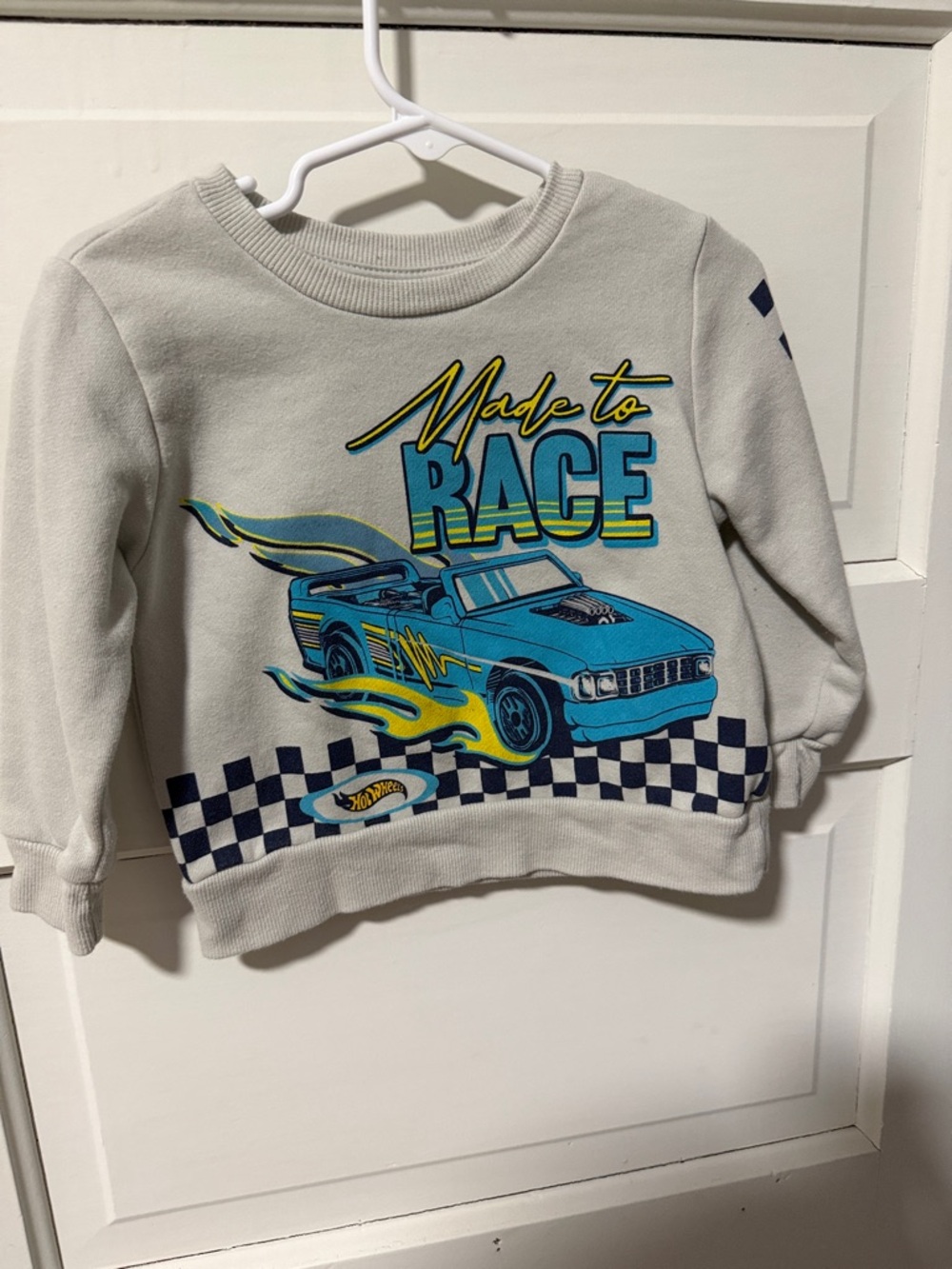 Hot Wheels Made to Race Cream Crewneck Sweatshirt for Kids